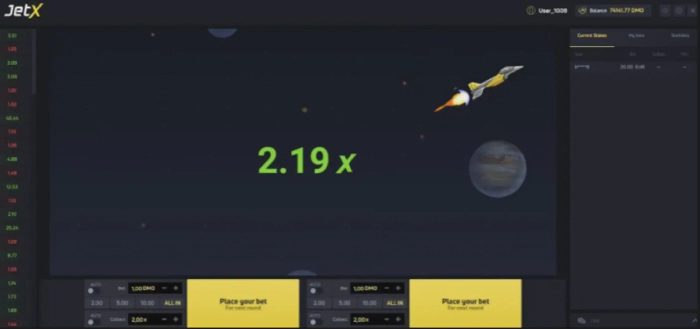 1win JetX crash game for Indian gamblers